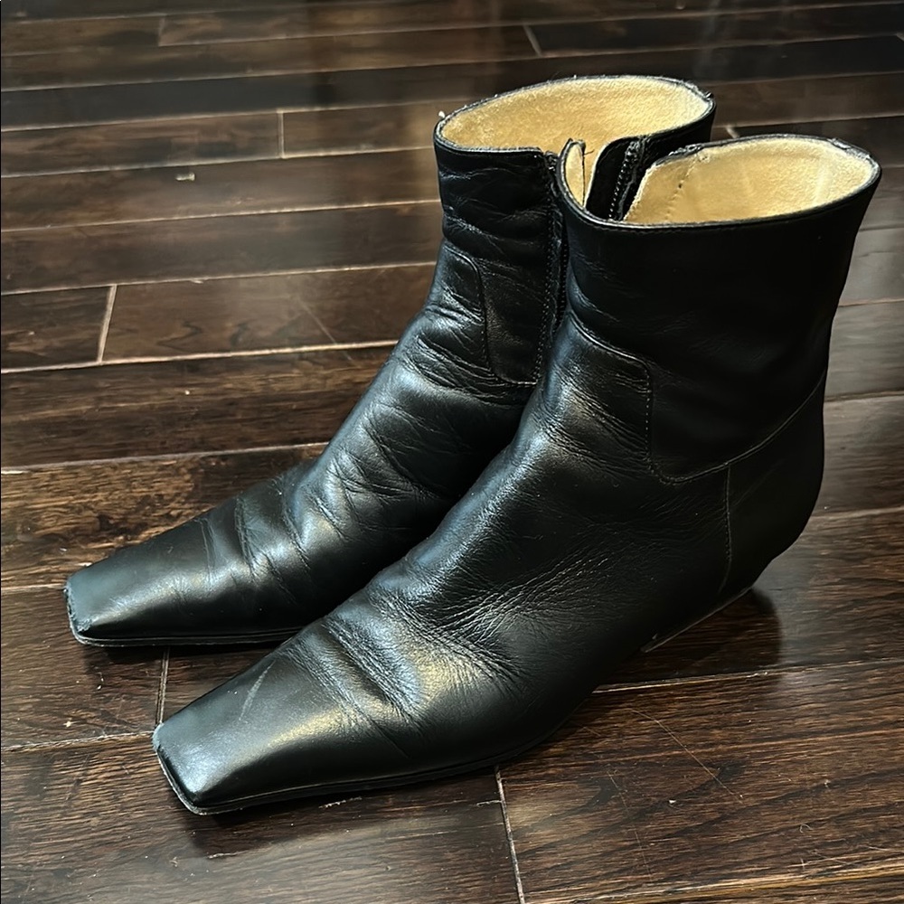Khaite Marfa Black ankle Leather Boots size 36